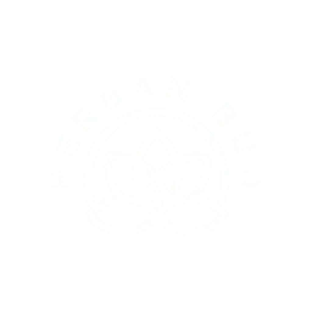 Logo of Herban Bud, featuring stylized white text on a transparent background.